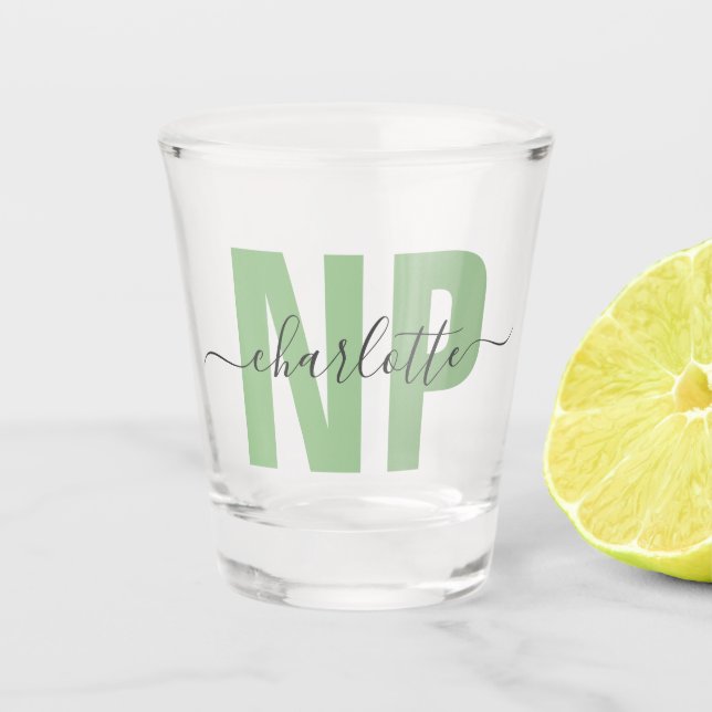 Personalized NP Nurse Practitioner Graduation Chic Shot Glass (Front)