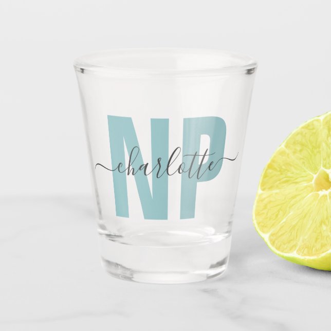 Personalized NP Nurse Practitioner Graduation Chic Shot Glass (Front)