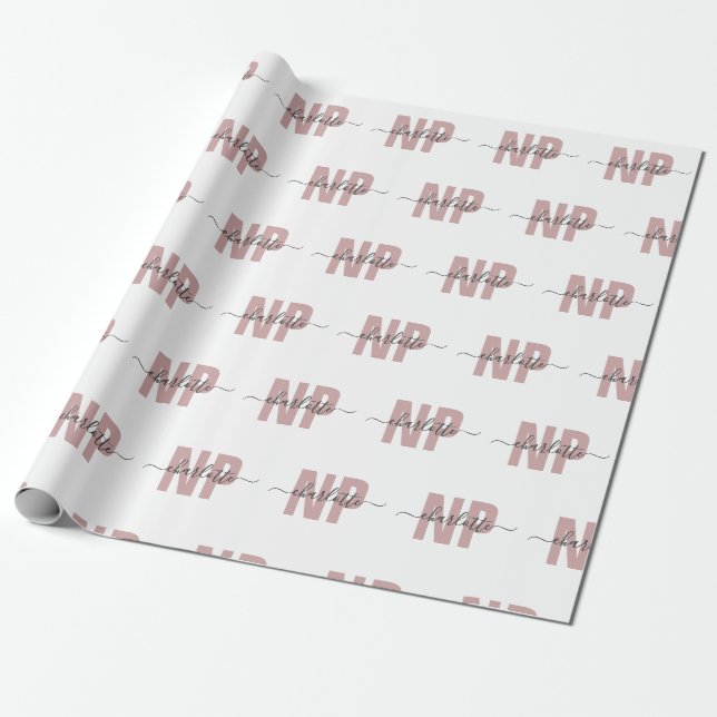 Personalized NP Nurse Practitioner Graduation Chic Wrapping Paper (Unrolled)