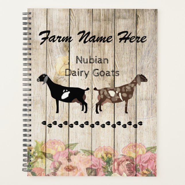 Personalized Nubian Dairy Goat Farm Planner (Front)