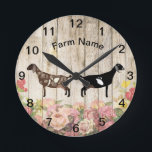 Personalized Nubian Dairy Goat Farm Round Clock<br><div class="desc">Personalized Nubian Dairy Goat Farm Large Clock</div>