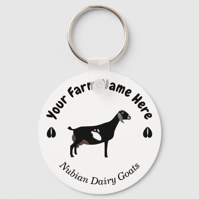 Personalized Nubian Dairy Goat Keychain (Front)