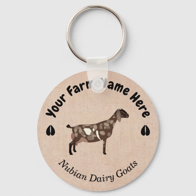 Personalized Nubian Dairy Goat Keychain (Front)