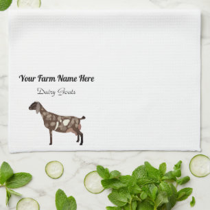Personalized Nubian Dairy Goat Kitchen Towel