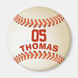 Personalized Number and Name Baseball Magnet