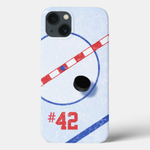 Personalized Number, Centre Ice Hockey Player iPhone 13 Case