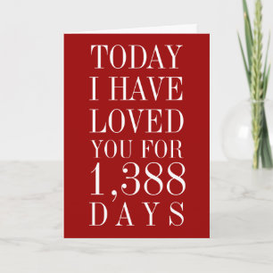 Personalized Number of Days I've Loved You Card