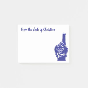 Personalized Number One Admin Foam Finger Post-it Notes