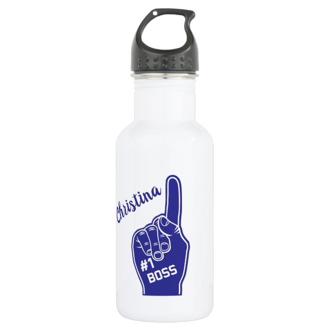 Personalized Number One Boss Foam Finger 532 Ml Water Bottle (Front)
