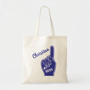 Personalized Number One Boss Foam Finger Tote Bag