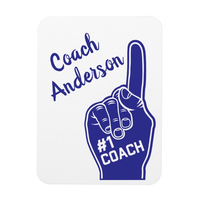 Personalized Number One Coach Foam Finger Magnet (Vertical)