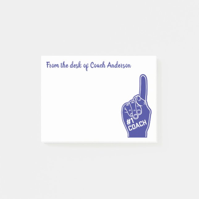 Personalized Number One Coach Foam Finger Post-it Notes (Front)