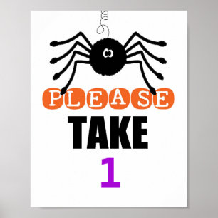 Personalized Number Spider Halloween Please Take Poster