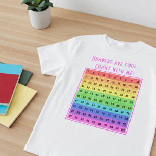 Personalized "Numbers are cool!" 1-100 Chart Kids T-Shirt