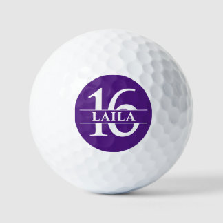 Personalized Numbers Golf Ball - Purple