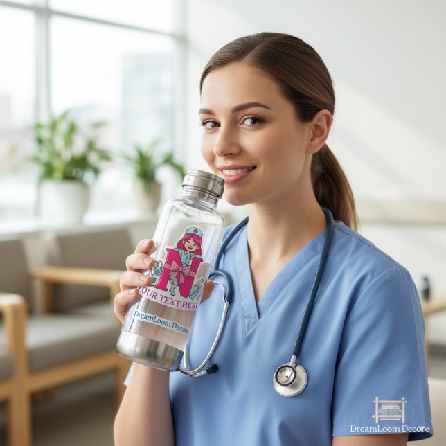 Personalized Nurse Alphabet N Gift Square Sticker (Creator Uploaded)