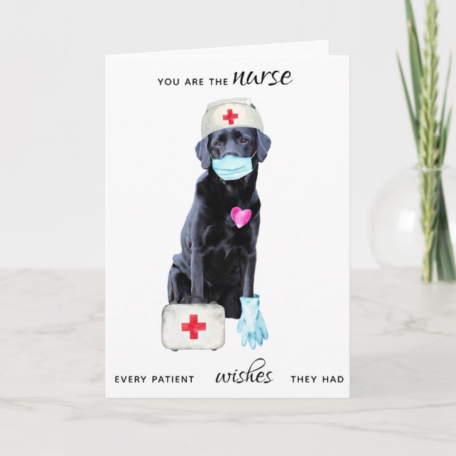 Personalized Nurse Appreciation Cute Dog Nursing Thank You Card (Front)