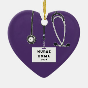 Personalized Nurse Christmas 2022 Collectible Cera Ceramic Ornament