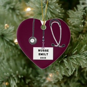 Personalized Nurse Christmas Collectable 2026 Ceramic Ornament