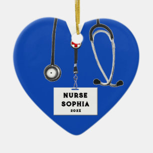 Personalized Nurse Christmas Collectable Ceramic Ornament