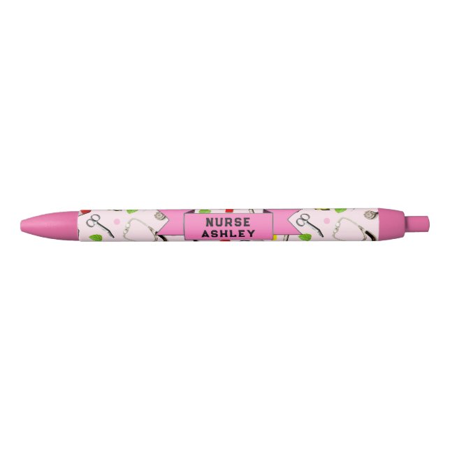 Personalized Nurse Collectable Black Ink Pen (Front)