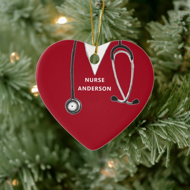 Personalized Nurse Collectable Ceramic Ornament (Tree)