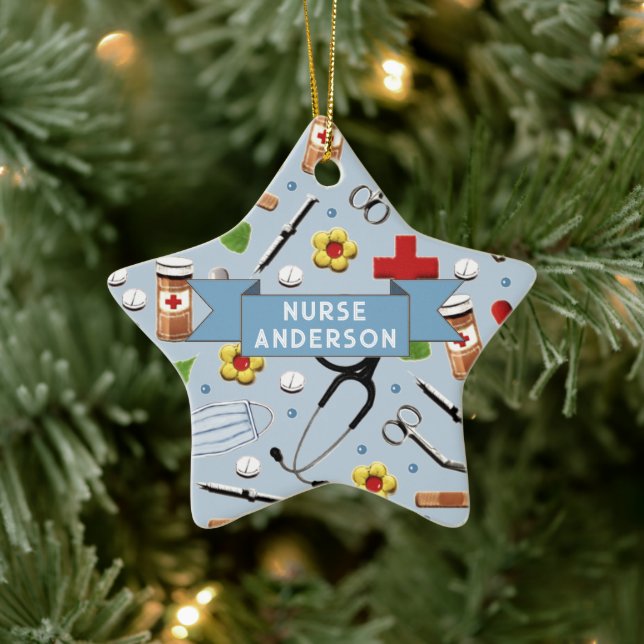 Personalized Nurse Collectable Ceramic Ornament (Tree)