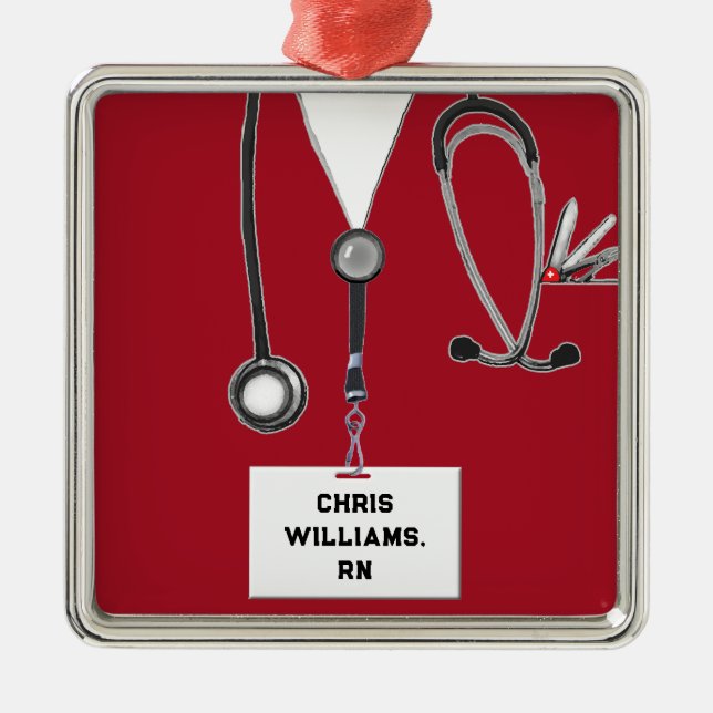 Personalized Nurse Collectable Metal Ornament (Front)
