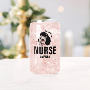 Personalized Nurse Custom Name Can Glass