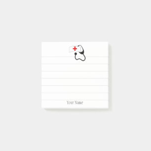 Personalized Nurse Cute White Stethoscope Post-it Notes
