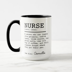 Personalized Nurse Definition Mug, Custom Rn Coffe Mug