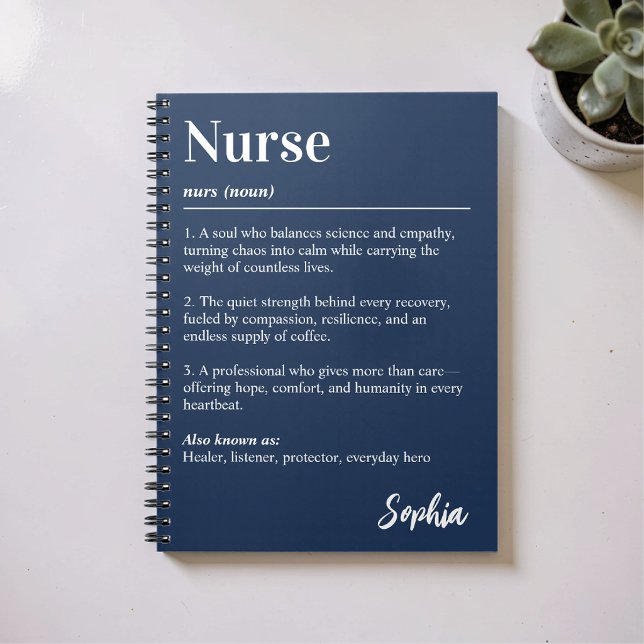 Personalized Nurse Dictionary Definition Navy Notebook (Creator Uploaded)