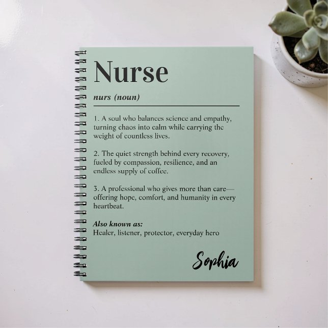 Personalized Nurse Dictionary Definition Sage Notebook (Creator Uploaded)
