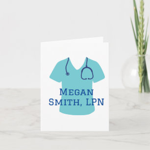 Personalized Nurse/Doctor Scrubs Graduation Card