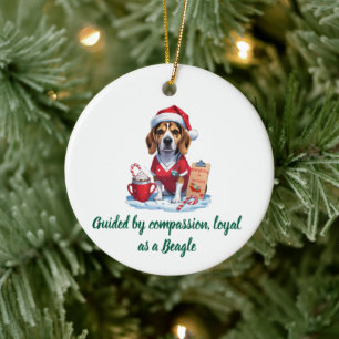 Personalized Nurse Dog Lover Beagle Christmas Ceramic Ornament
