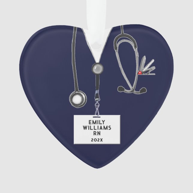 Personalized Nurse Gift Ornament (Front)
