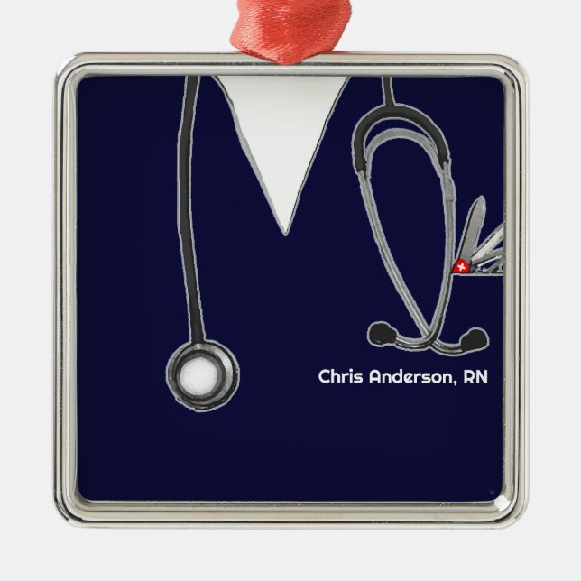 Personalized Nurse Gifts Metal Ornament (Front)