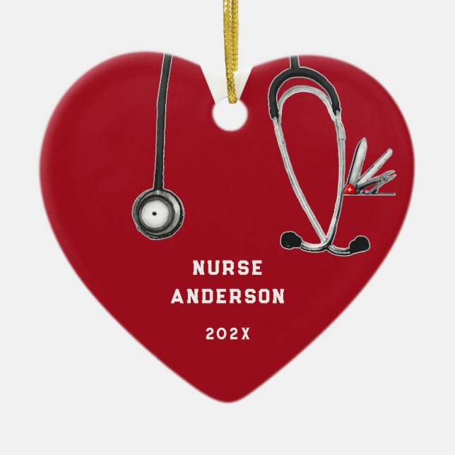 Personalized Nurse Graduation Collectable Ceramic Ornament (Front)