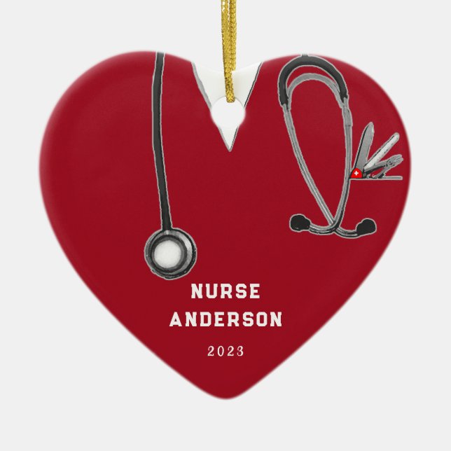 Personalized Nurse Graduation Collectable Ceramic Ornament (Front)