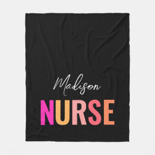 Personalized Nurse Graduation Colourful Fleece Blanket