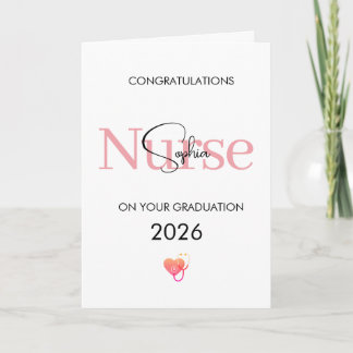 Personalized Nurse Graduation Congratulations Card