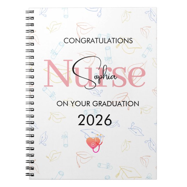 Personalized Nurse Graduation Congratulations Notebook (Front)