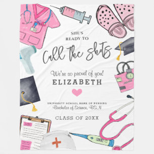 Personalized Nurse Graduation Fleece Blanket