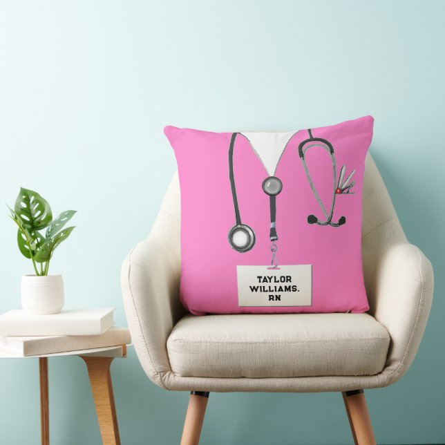 Personalized Nurse Graduation Gift Throw Pillow (Chair)