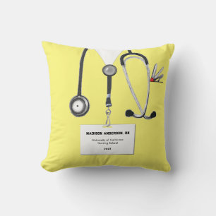 Personalized Nurse Graduation Gift Throw Pillow