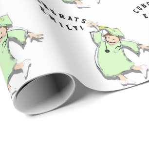 Personalized Nurse Graduation Gift Wrapping Paper