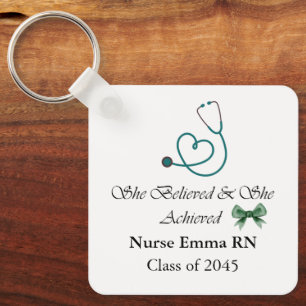 Personalized Nurse Graduation Keychain