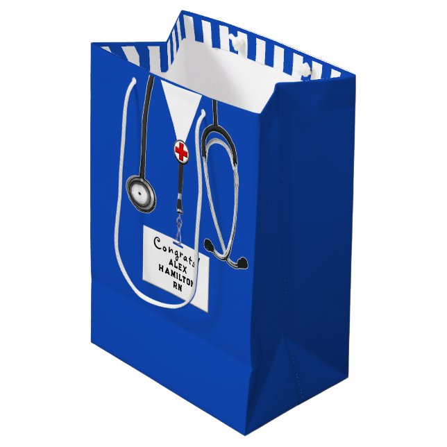 Personalized Nurse Graduation Medium Gift Bag (Front Angled)