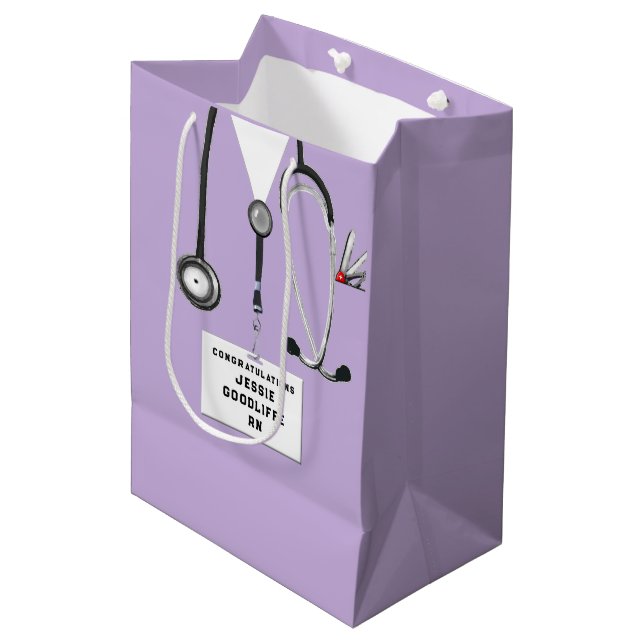 Personalized Nurse Graduation Medium Gift Bag (Front Angled)