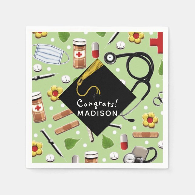 Personalized Nurse Graduation Napkin (Front)
